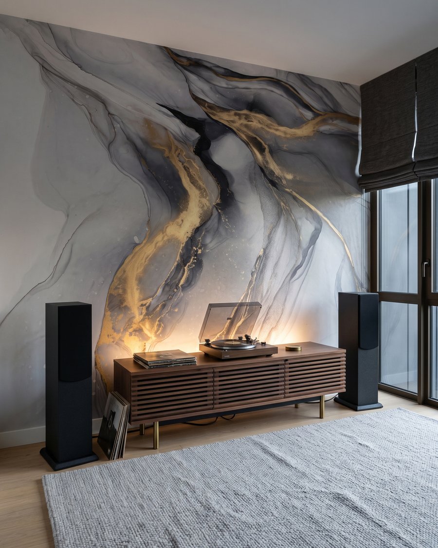 Grijze stromen met goudranden — interieur 1