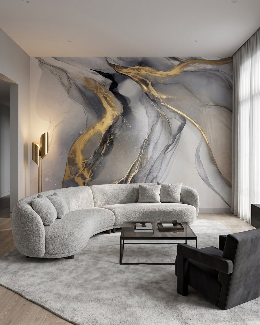 Grijze stromen met goudranden — interieur 4