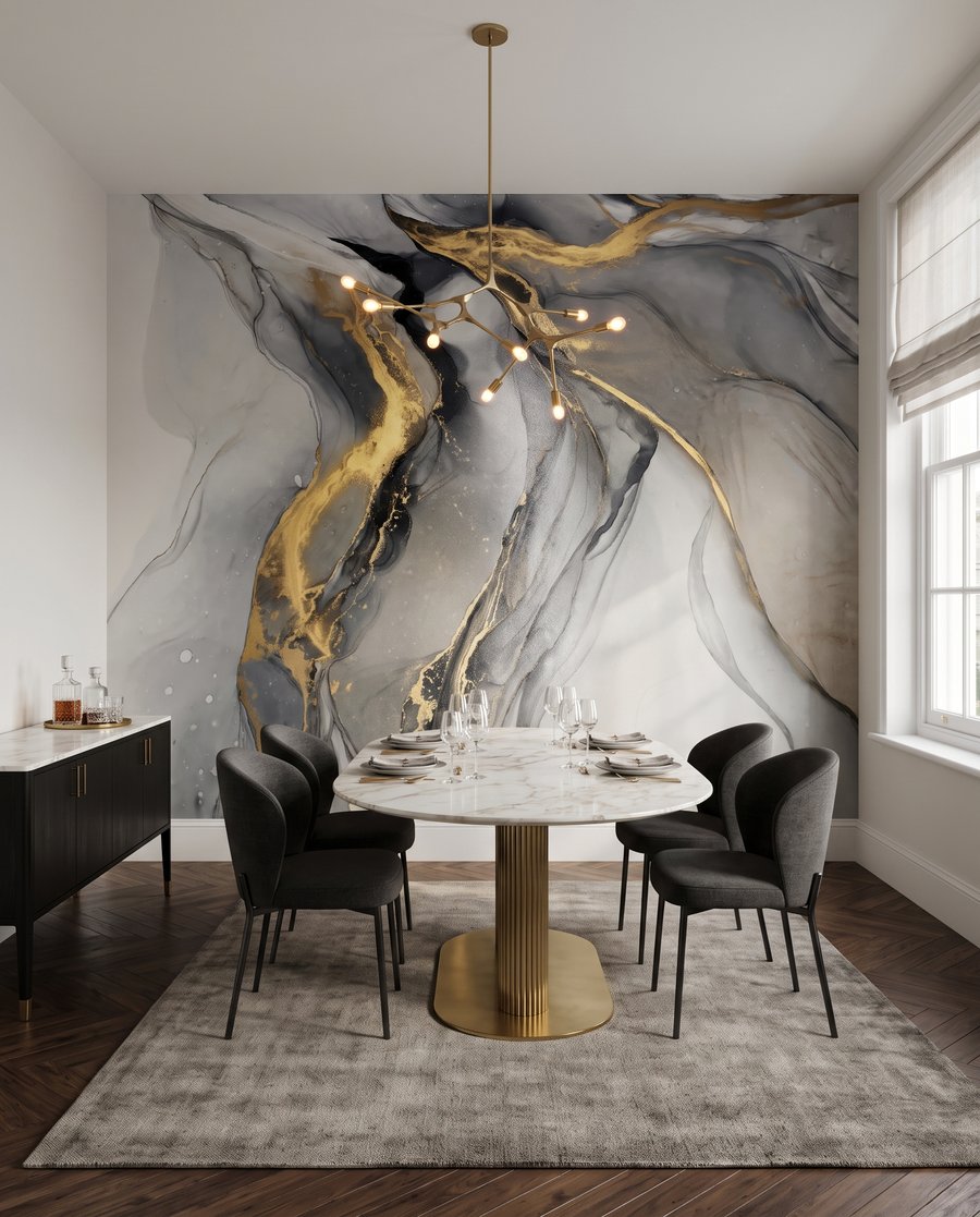 Grijze stromen met goudranden — interieur 5