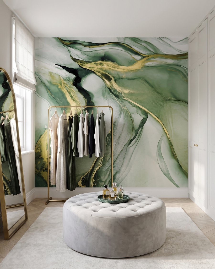 Goudaders door vloeiende kleur in een interieur