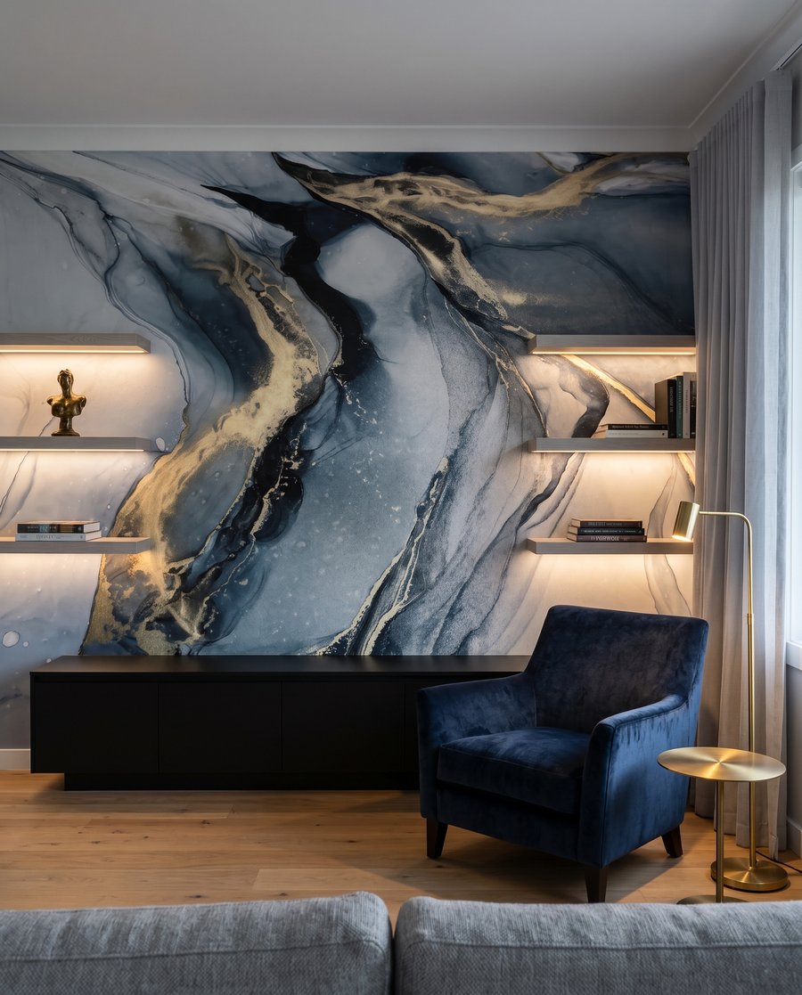 Goudaders door vloeiende kleur — interieur 2