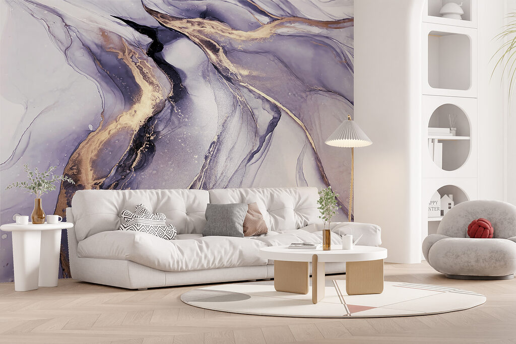 Vloeiende lijnen in zachte paarse tinten — interieur 2