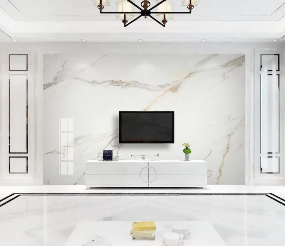 Elegant wit marmer met aders in een interieur