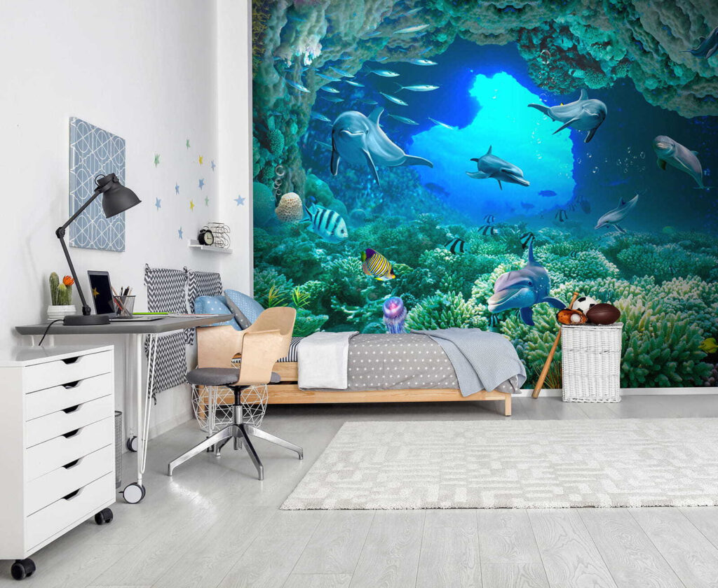 Dolfijnen onder een koraalboog — interieur 8