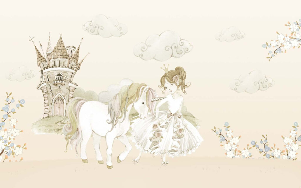 Prinses met een eenhoorn — volledig ontwerp