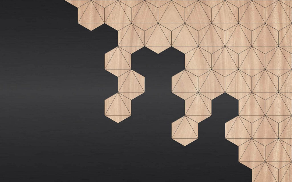 Geometrische hoek op zwart — volledig ontwerp