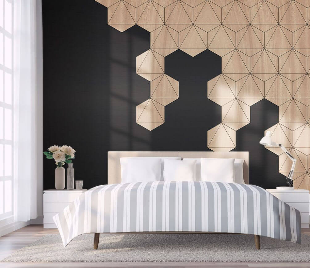 Geometrische hoek op zwart — interieur 1