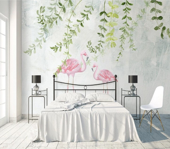 Flamingo's onder hangende ranken — interieur 1