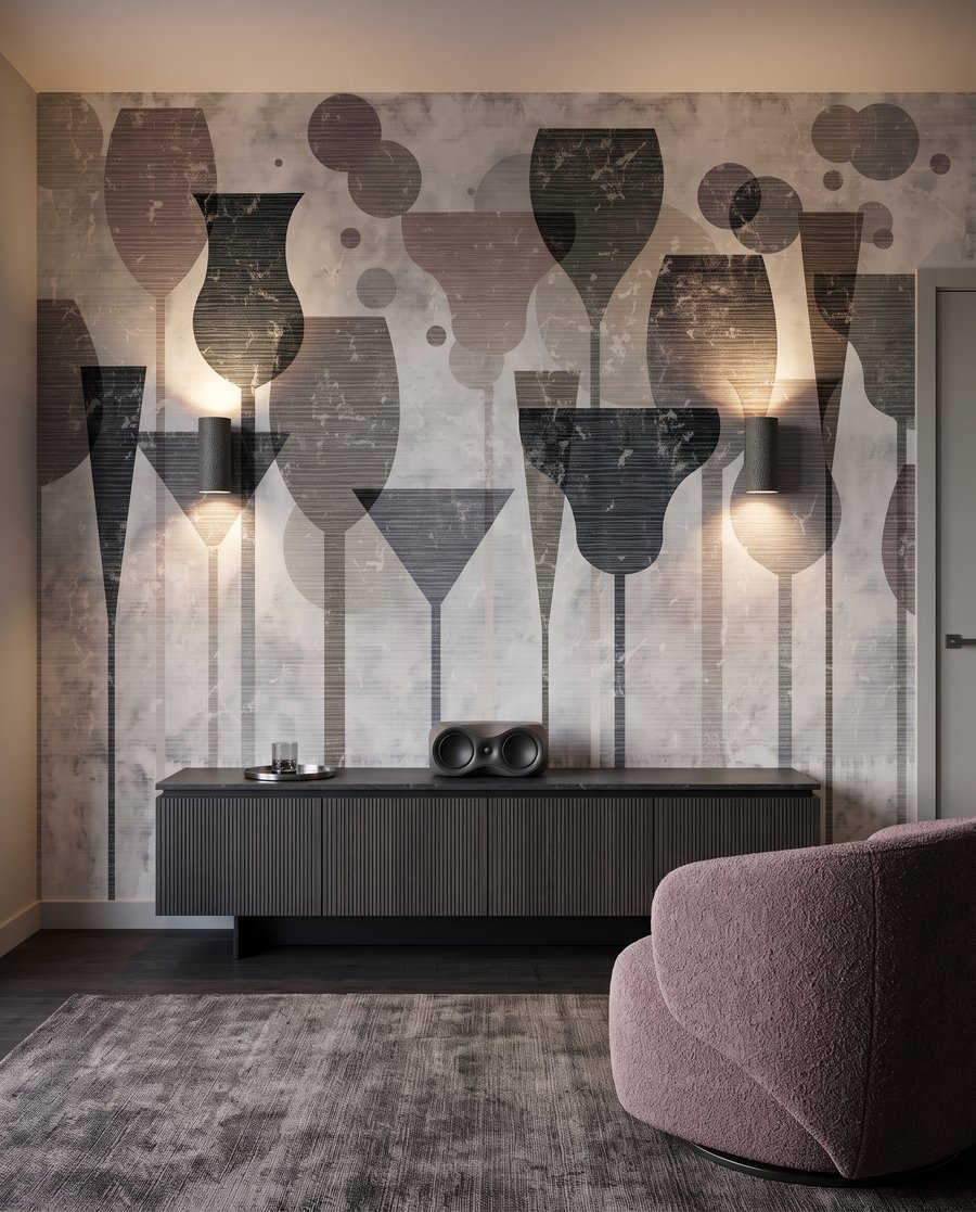 Glazen als zachte silhouetten — interieur 4