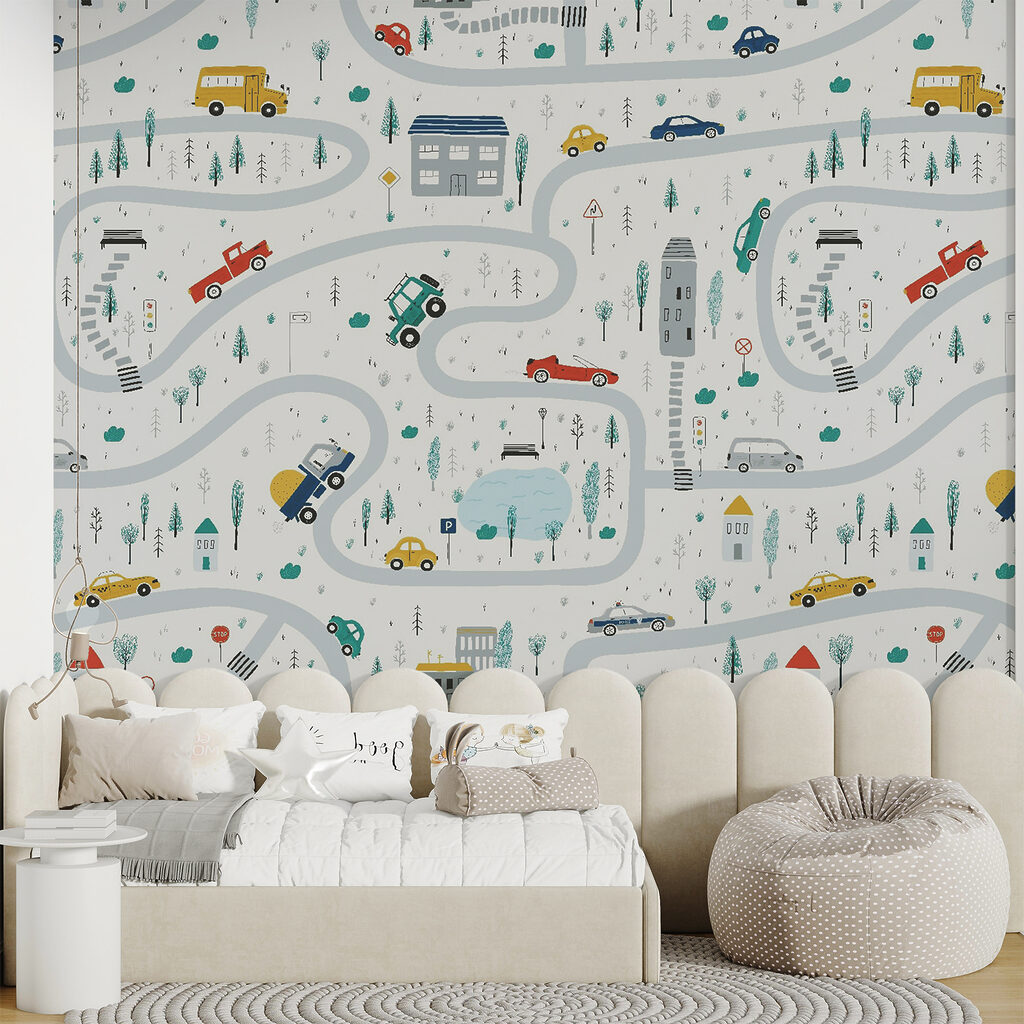 Kaart van auto's en gebouwen — interieur 3
