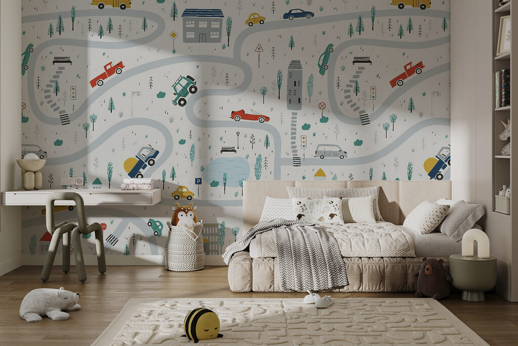 Kaart van auto's en gebouwen — interieur 4