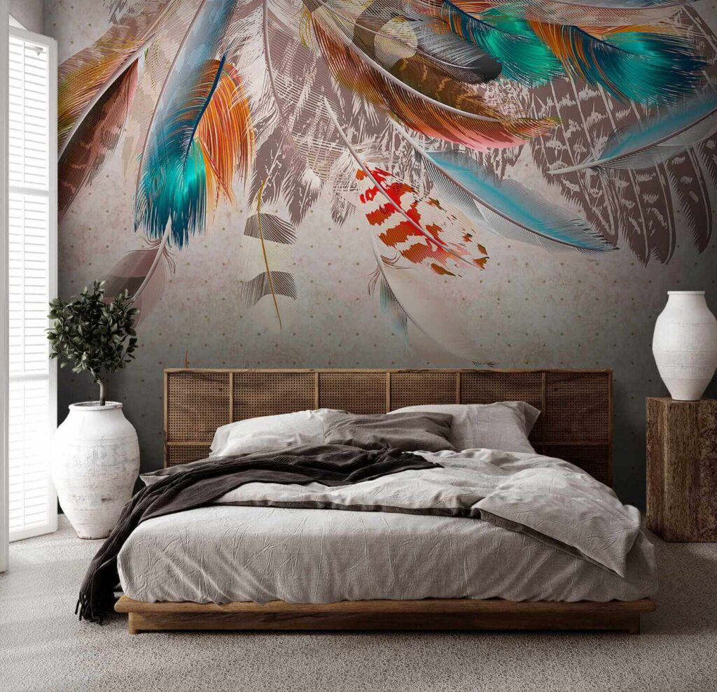 Gekleurde veren hangen omlaag — interieur 2
