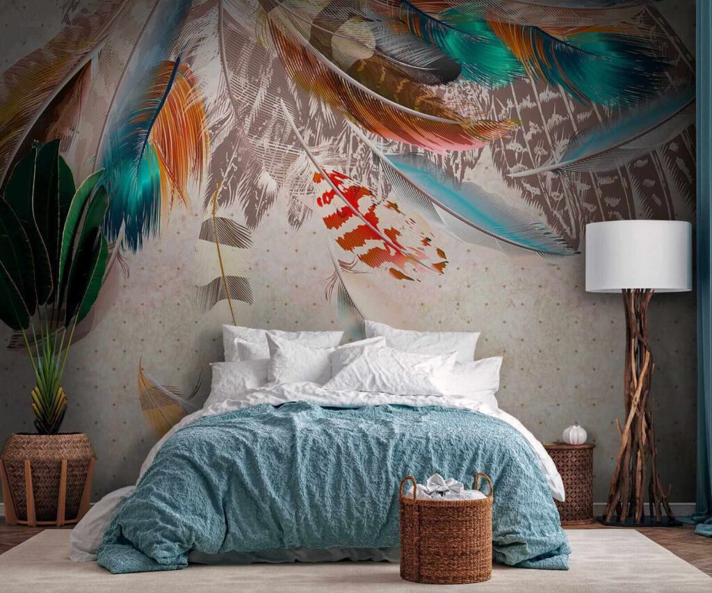 Gekleurde veren hangen omlaag — interieur 6