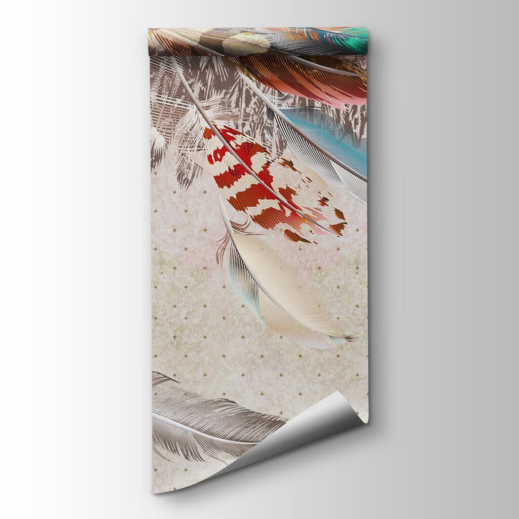 Gekleurde veren hangen omlaag — productweergave