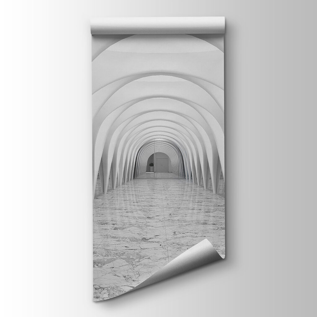 Witte bogen in spiegelgang — productweergave