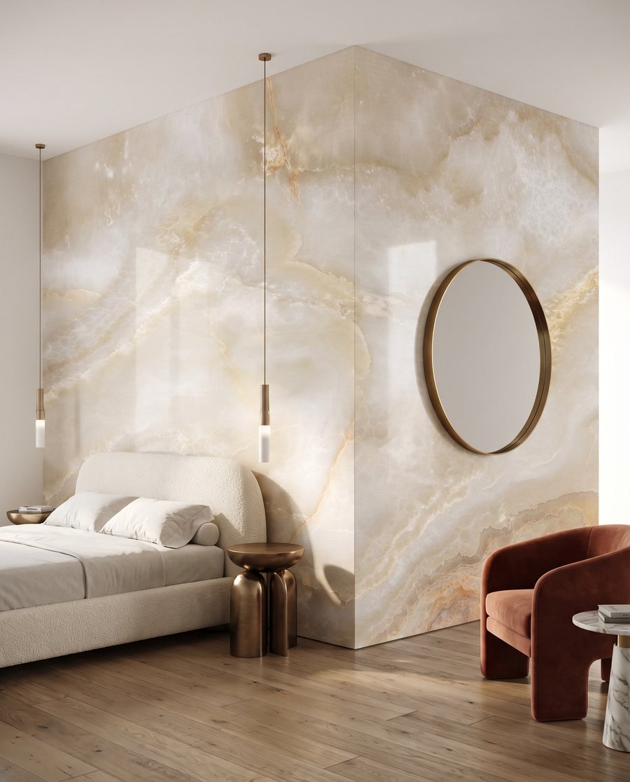Elegant marmer met subtiele tinten in een interieur