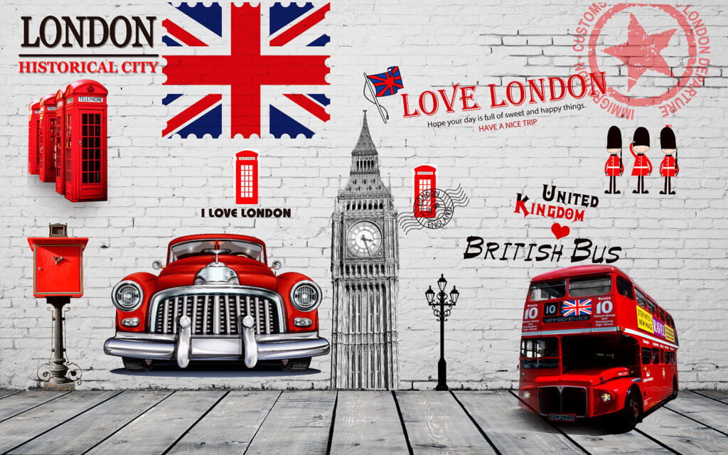 Londen met rode accenten — volledig ontwerp