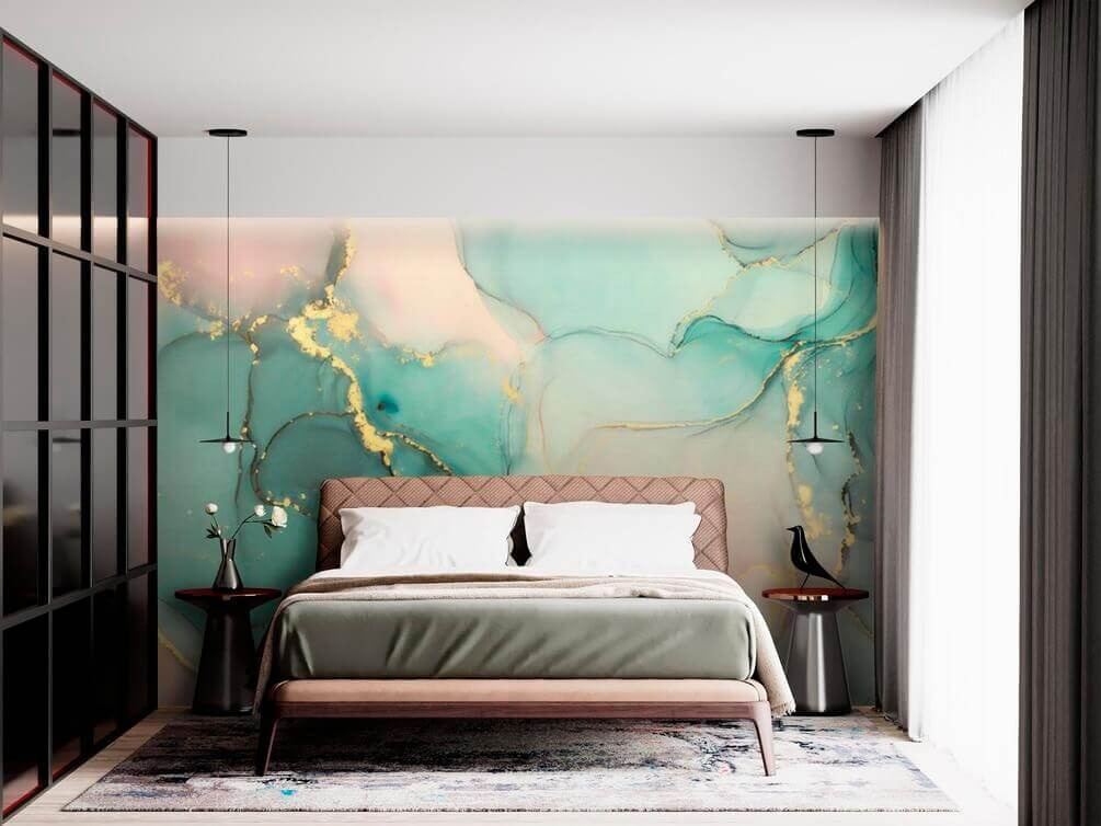 Abstracte vloeiende kunst in zachte kleuren — interieur 2