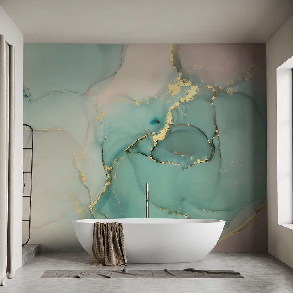Abstracte vloeiende kunst in zachte kleuren — interieur 4