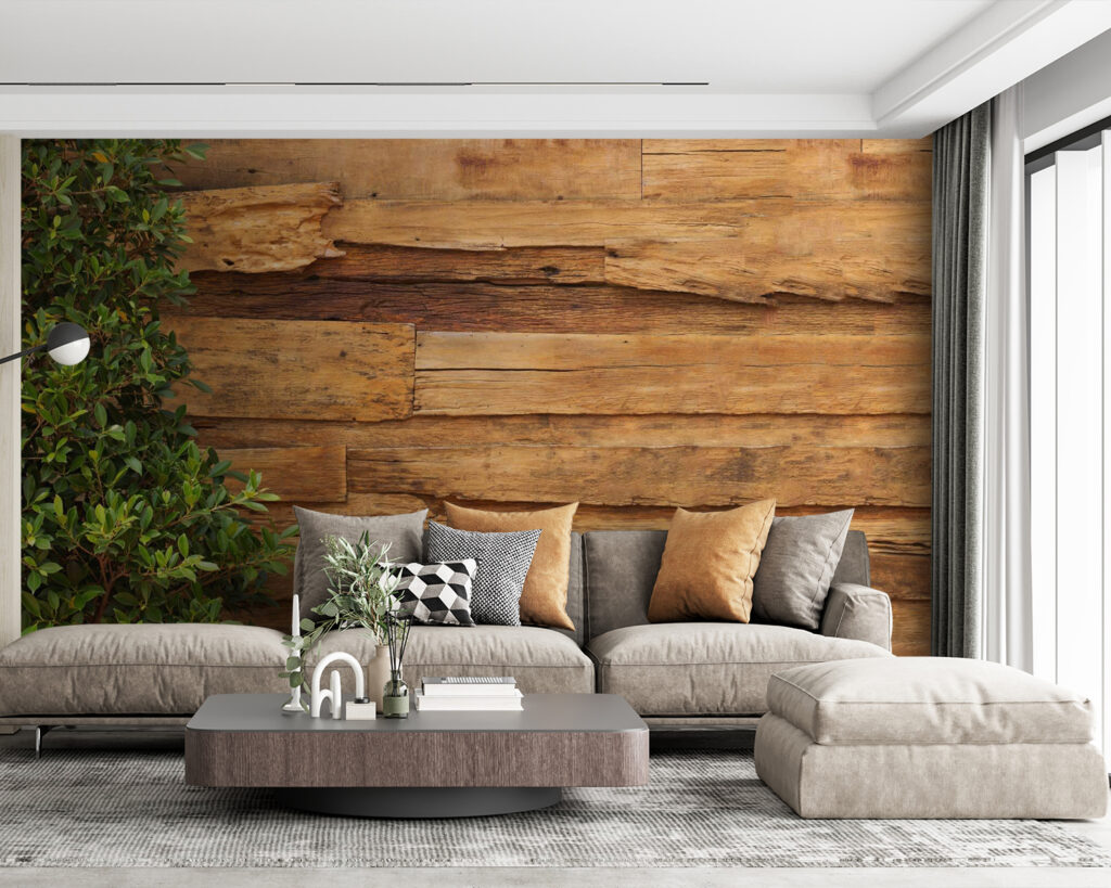 Klimop omlijst oude planken — interieur 3