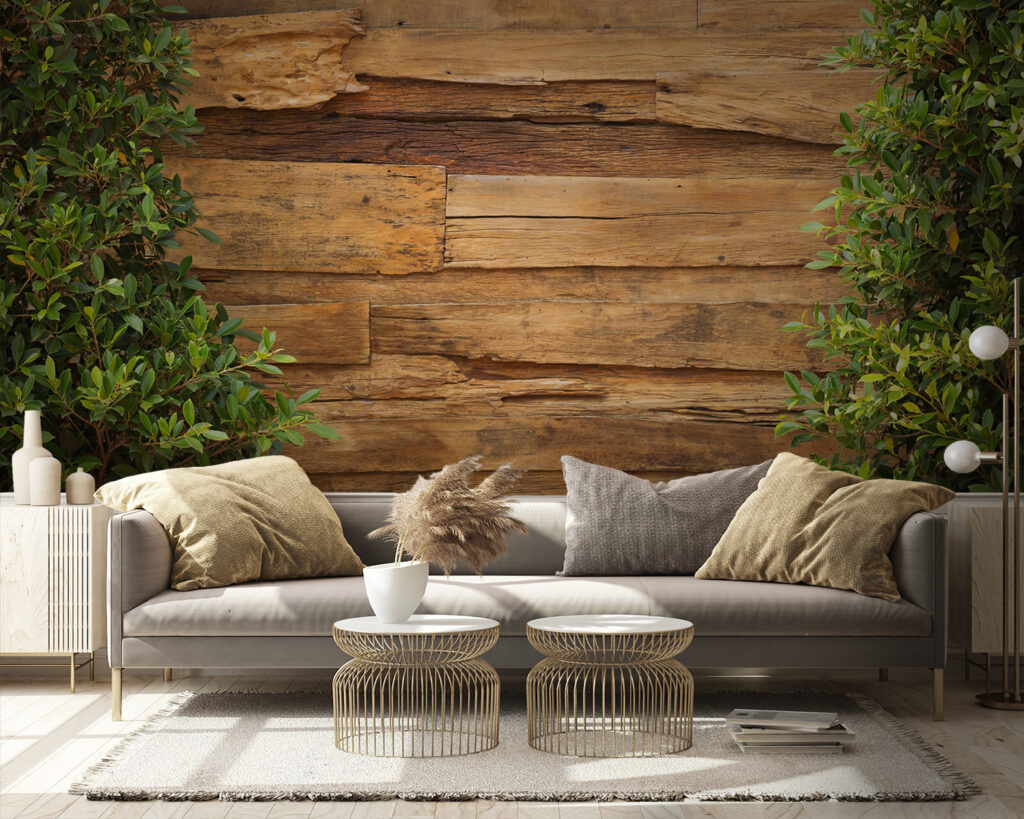 Klimop omlijst oude planken — interieur 4