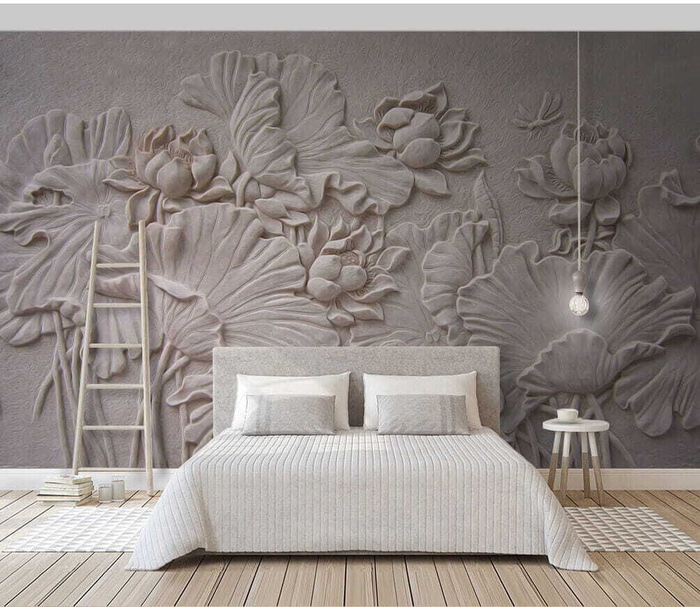 Bloemen in bleke reliëflijnen — interieur 1