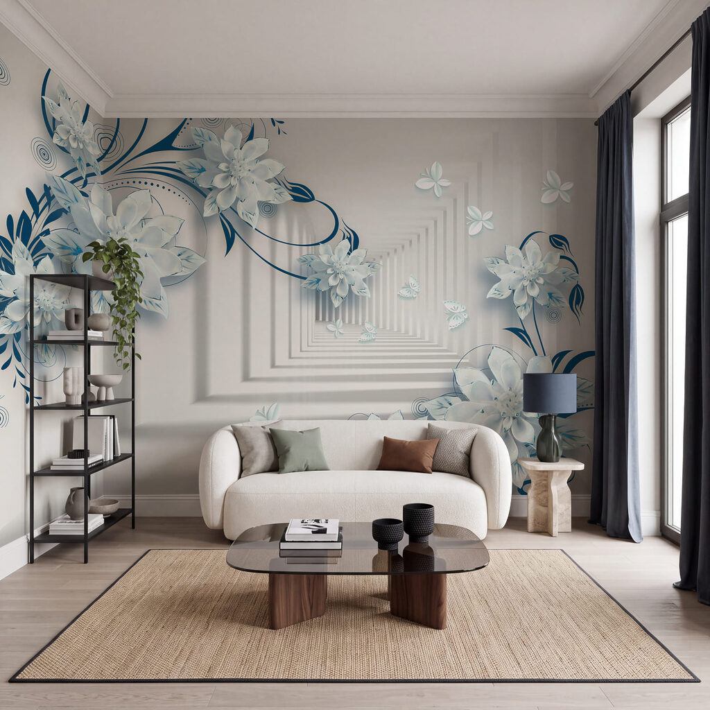 Verfijnde bloemen en sierlijke vlinders — interieur 5
