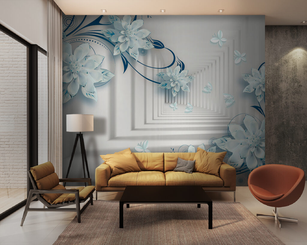Verfijnde bloemen en sierlijke vlinders — interieur 1