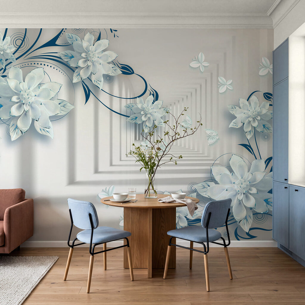 Verfijnde bloemen en sierlijke vlinders — interieur 6