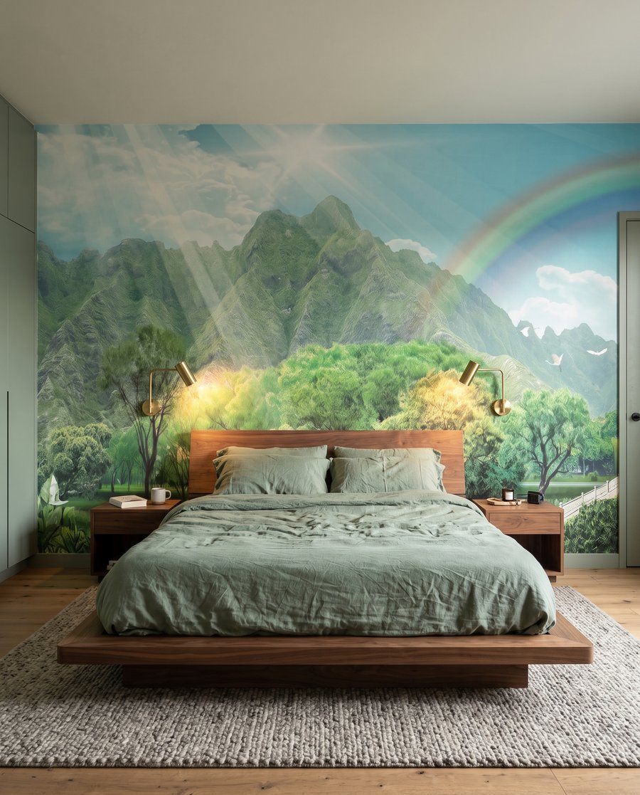 Regenboog boven de lotustuin — interieur 2