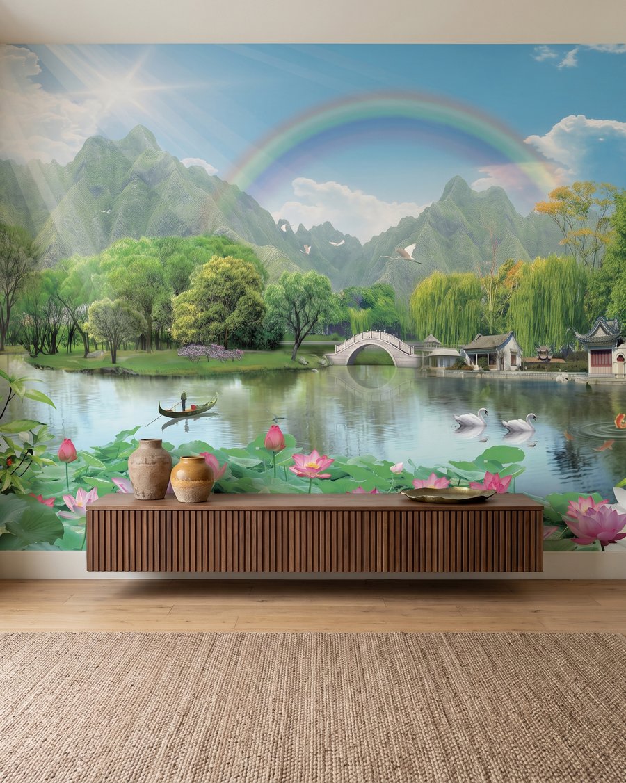 Regenboog boven de lotustuin — interieur 4