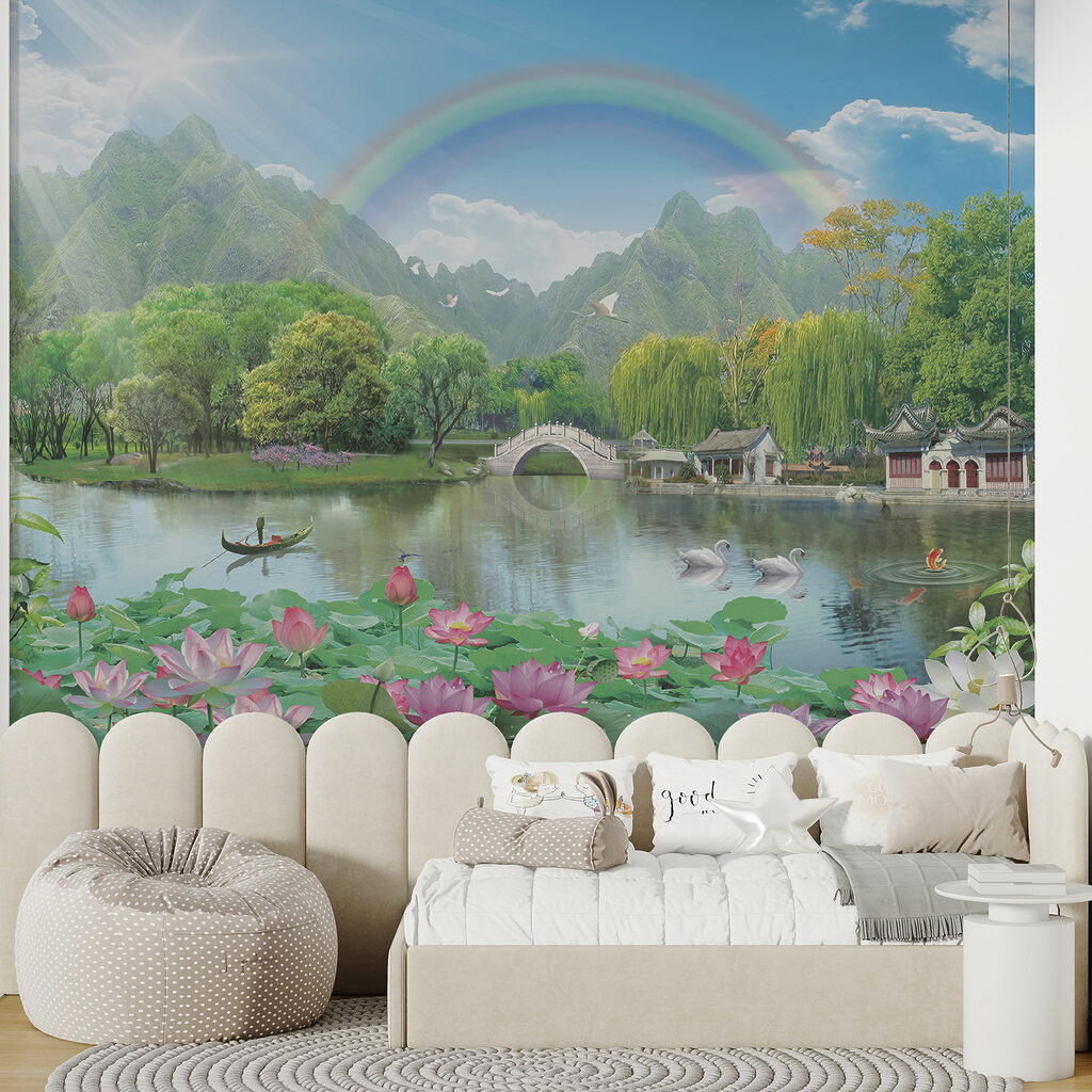 Regenboog over een meer — interieur 2