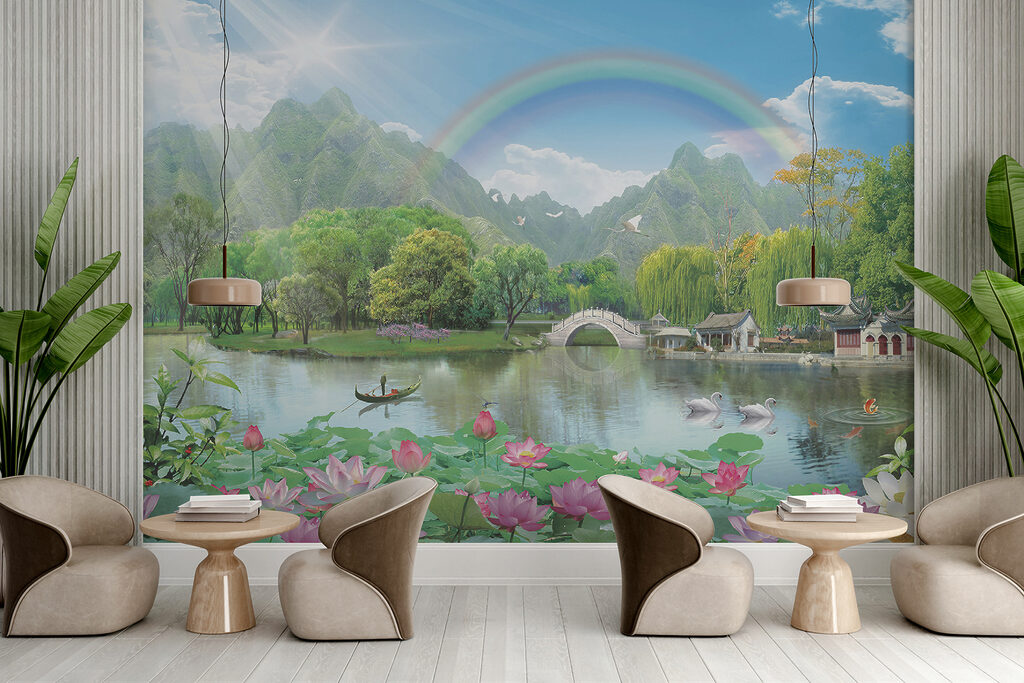 Regenboog over een meer — interieur 3