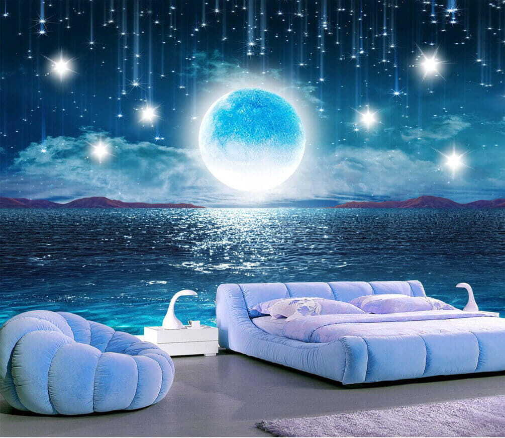Maanlicht op blauwe zee — interieur 1