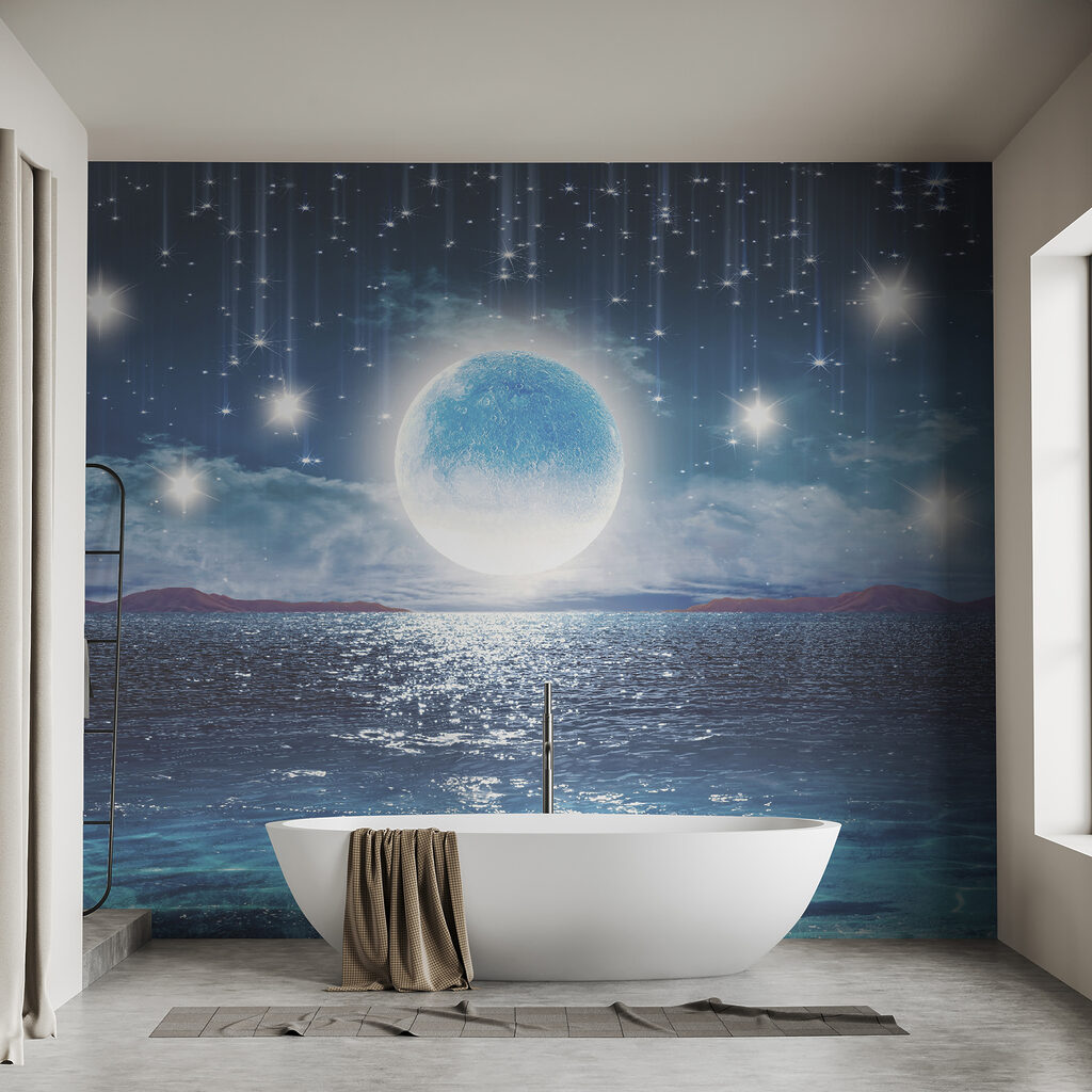 Maanlicht op blauwe zee — interieur 3