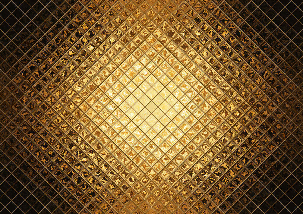 Gouden raster vol licht — volledig ontwerp