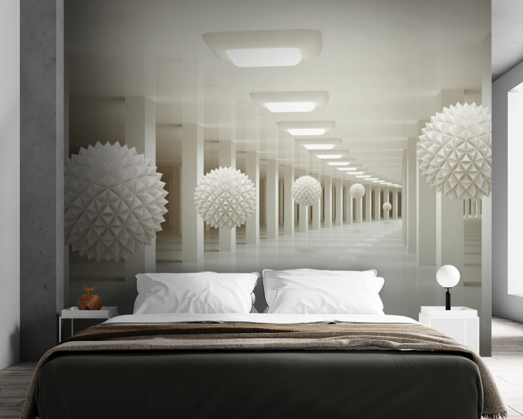 Bollen in witte gangen — interieur 2