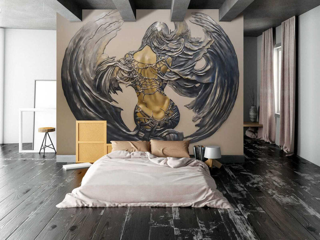 Gevleugeld figuur in ornament — interieur 2