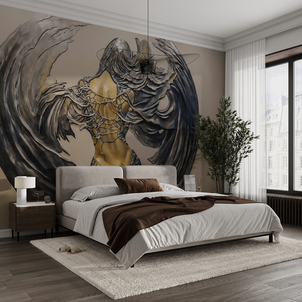 Gevleugeld figuur in ornament — interieur 8