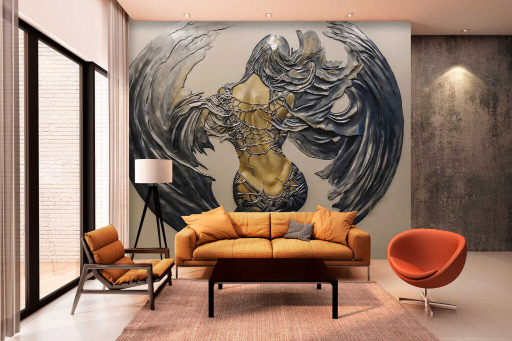 Gevleugeld figuur in ornament — interieur 3