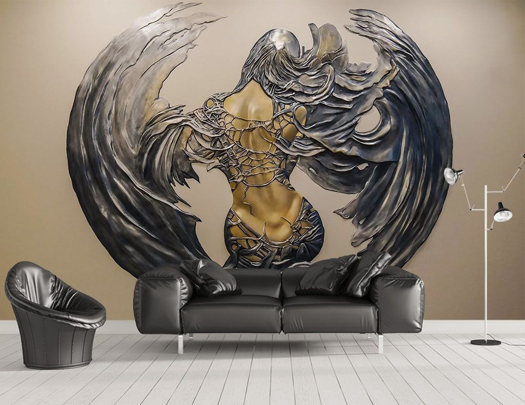 Gevleugeld figuur in ornament — interieur 1
