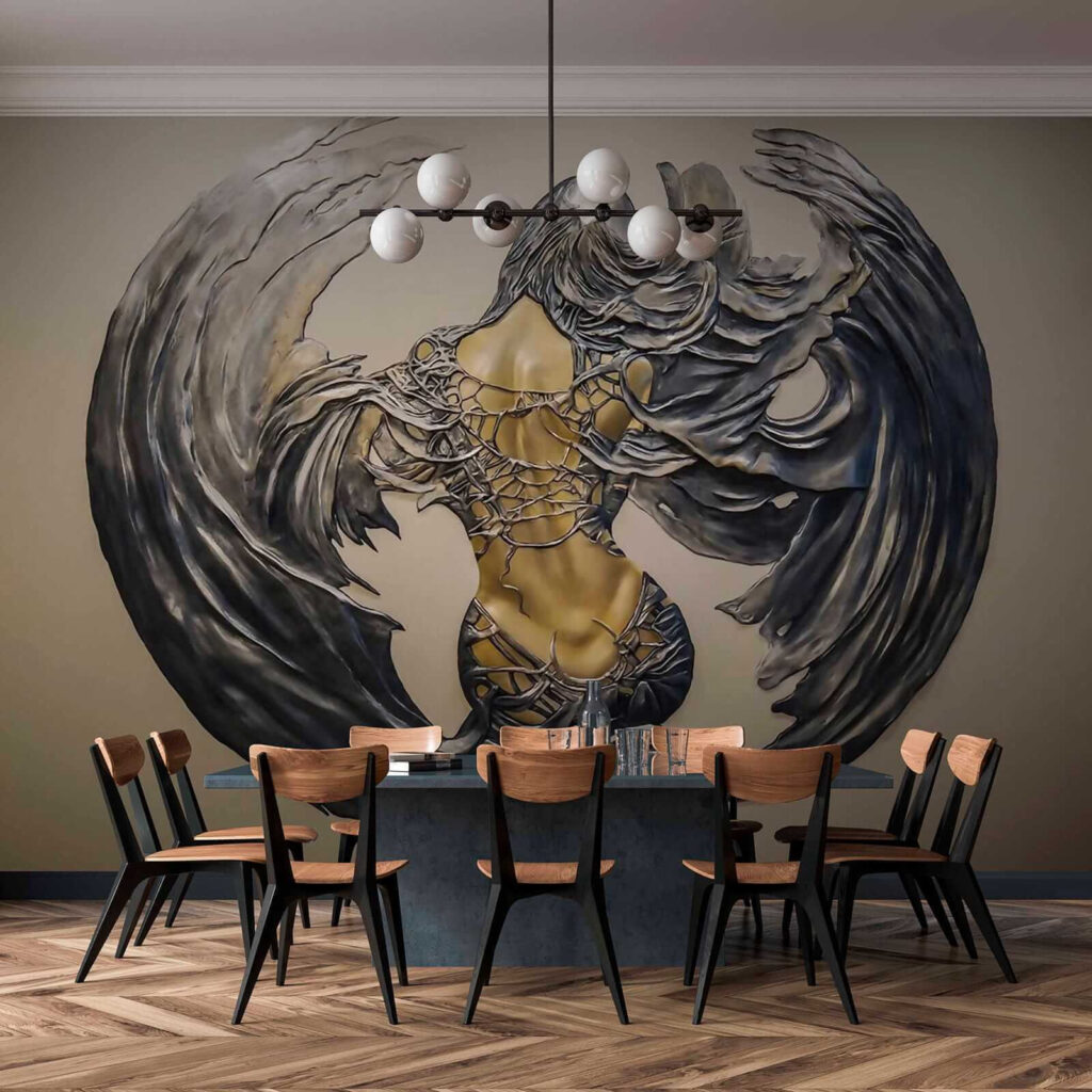 Gevleugeld figuur in ornament — interieur 4