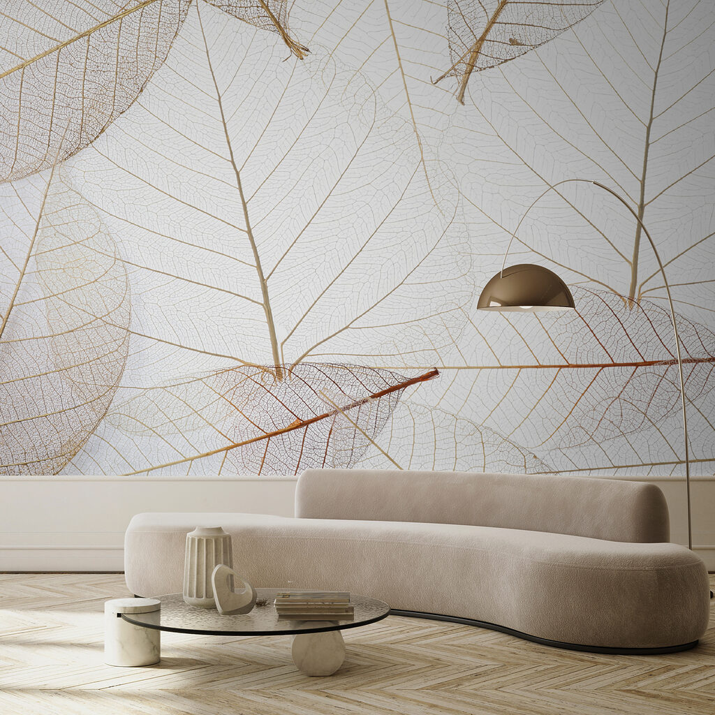Bladnerven in dunne goudlijnen — interieur 2