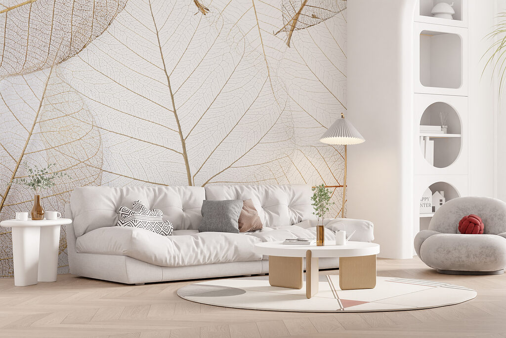 Bladnerven in dunne goudlijnen — interieur 3