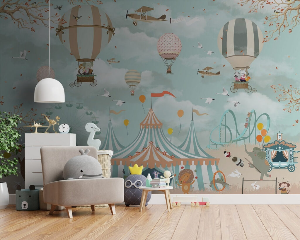 Luchtballonnen boven circusdieren — interieur 3