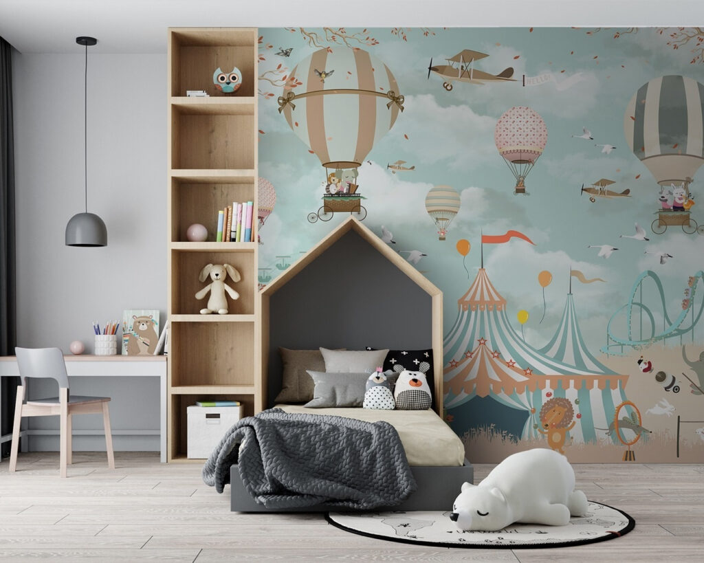 Luchtballonnen boven circusdieren — interieur 4