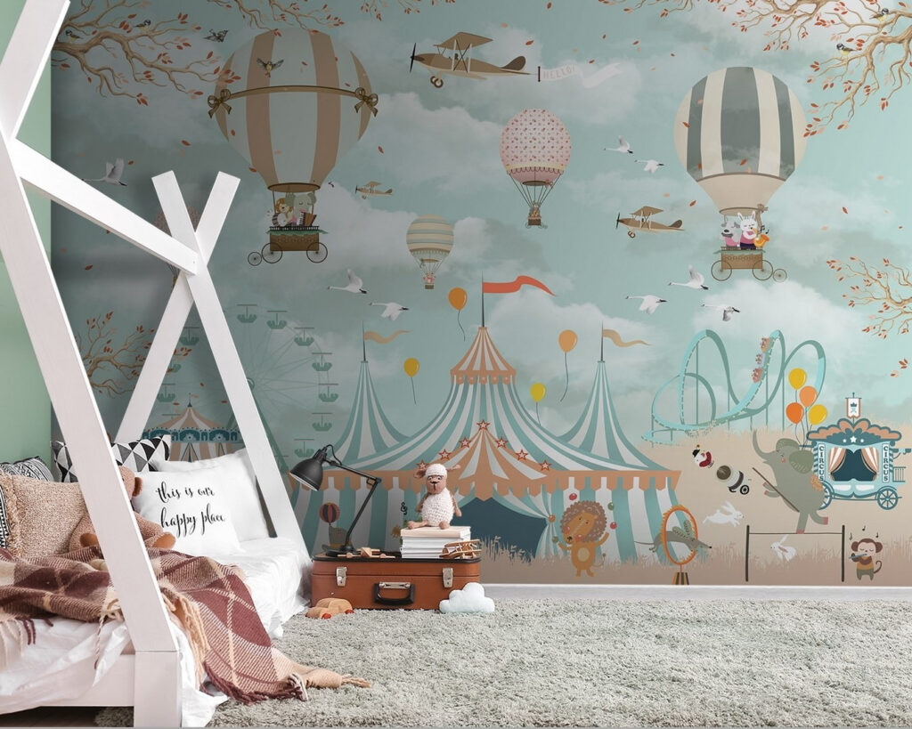 Luchtballonnen boven circusdieren — interieur 5