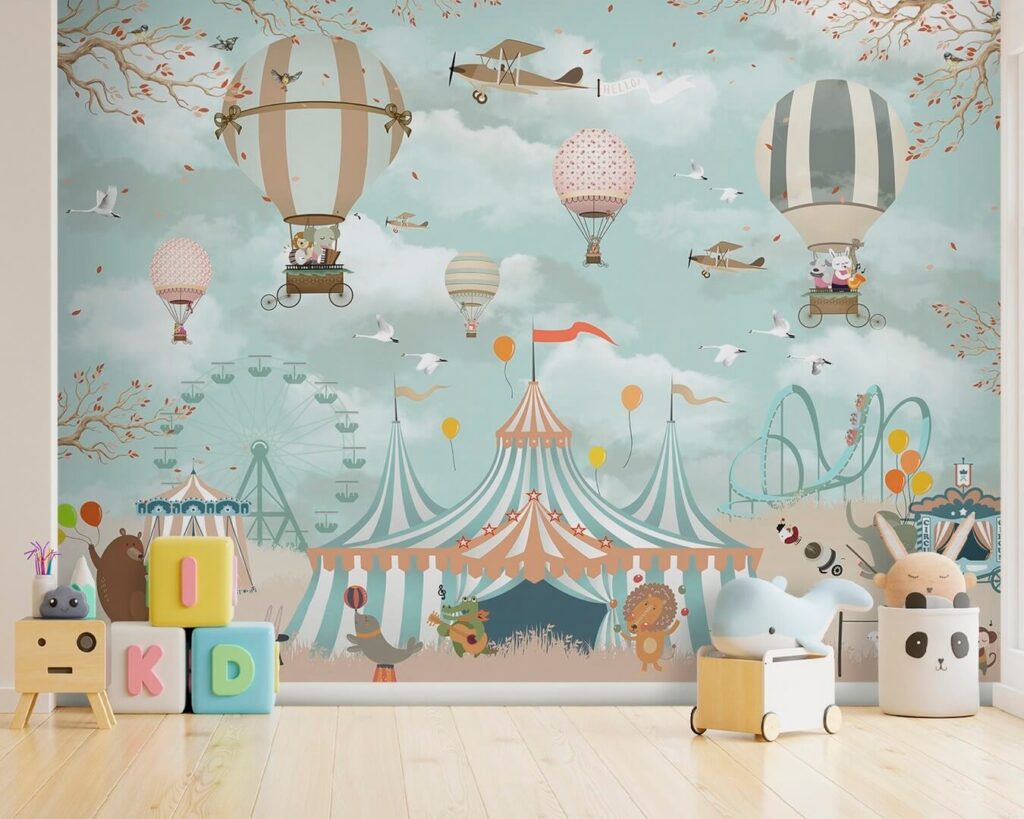 Luchtballonnen boven circusdieren — interieur 7