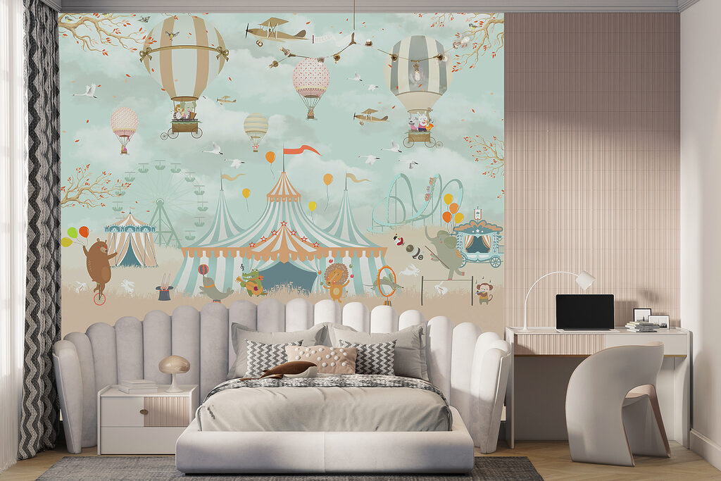 Luchtballonnen boven circusdieren — interieur 11
