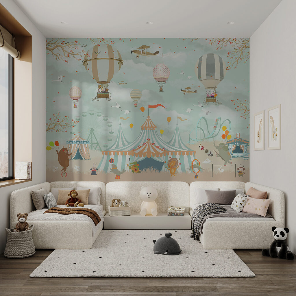Luchtballonnen boven circusdieren — interieur 12